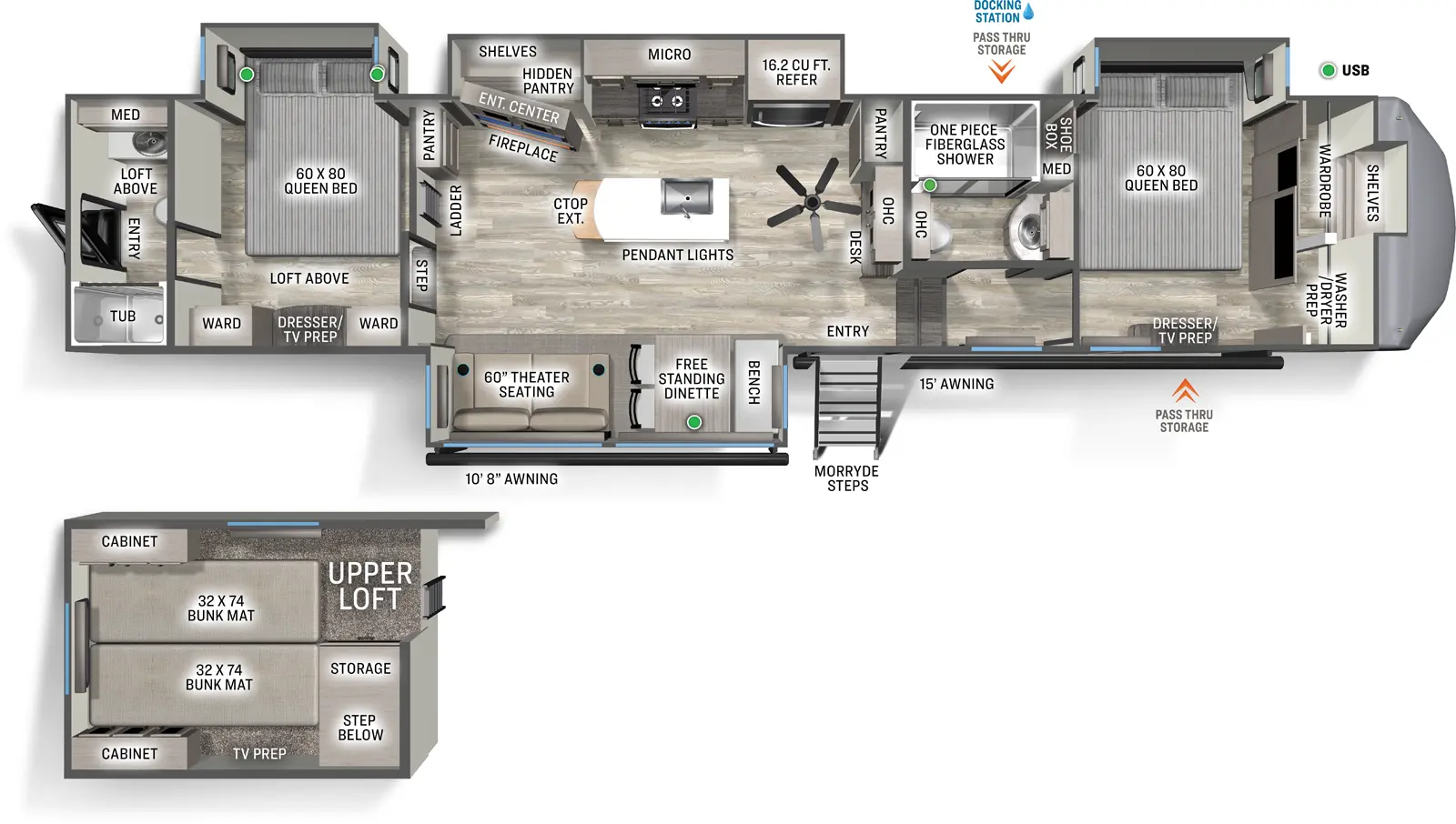 Sandpiper Fifth Wheels 4002FB Floorplan